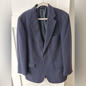 GRANT THOMAS mens Navy 100% CAMEL HAIR sport coat suit jacket blazer 40R Preppy
